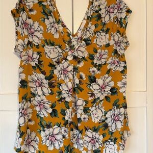 DR2 Mustard Floral Blouse